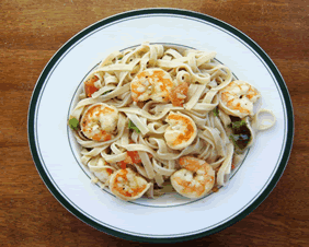 GF Shrimp on Fettuccini